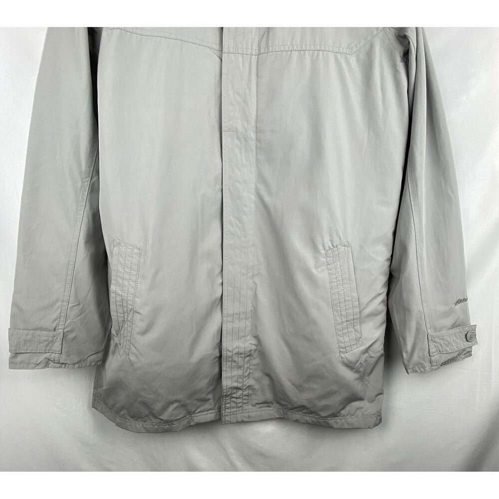 Eddie Bauer Jacket Mens TL‎ Gray Goose Down Winter Trench All Seasons Waterproof - Picture 3 of 14